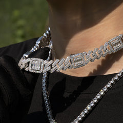 Ice Stone 18mm Iced Unique Cuban Necklace