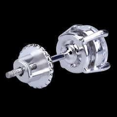 Ice Stone Gold Silver Micro Pave 6mm CZ Stud Earrings