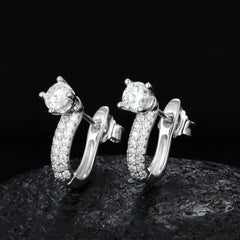 S925 Sterling Silver with Moissanite Diamond Hot Selling Trendy U-Shaped Earring Classic Geometric Design Engagement Party Gift