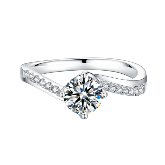 Fashion Diamond Jewelry 2021 1.0 Carat 925 Sterling Silver Moissanite Ring Luxury Jewelry Wedding Rings for Women Engagement