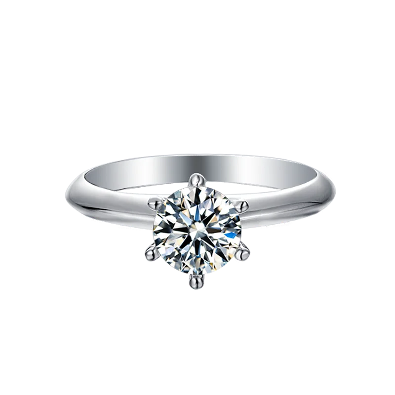 Fashion Jewelry Women Mossinate Diamond Jewelry 925 Sterling Silver Ring 1ct Diamond Ring