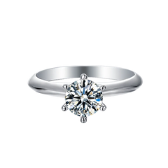 Fashion Jewelry Women Mossinate Diamond Jewelry 925 Sterling Silver Ring 1ct Diamond Ring