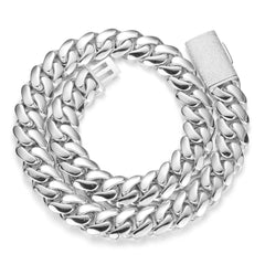 12mm-20mm Plain Cuban Necklace No Stones Cuban Link Chain Brass 18K Gold Plated 5A CZ Cuban Chain for Men