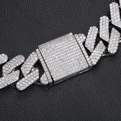 Ice Stone 30mm Prong Diamond Cuban Necklace