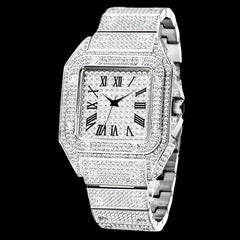 Ice Stone 2025 Hot Sale Pink Blue Square Hip Hop Watch