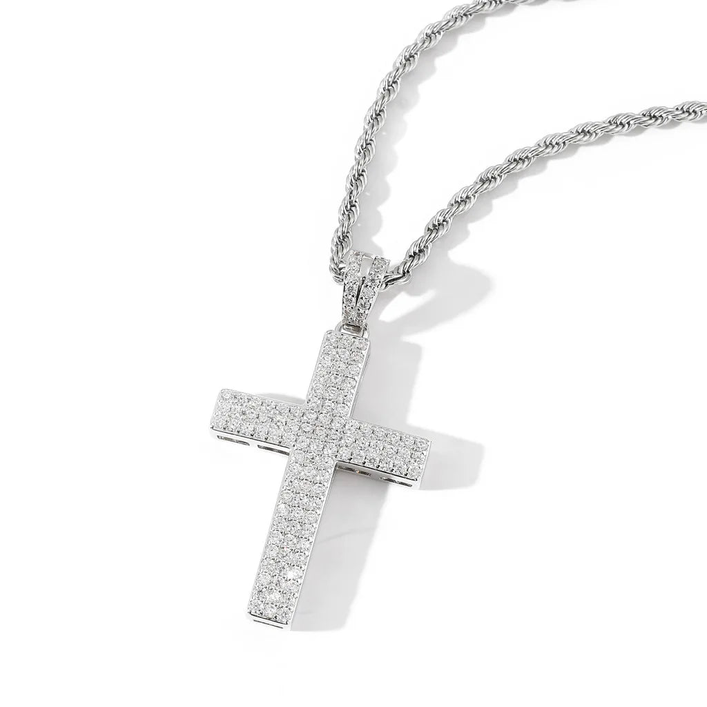 Ice Stone Medium Cross Pendant Hip Hop