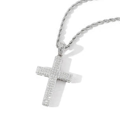 Ice Stone Medium Cross Pendant Hip Hop
