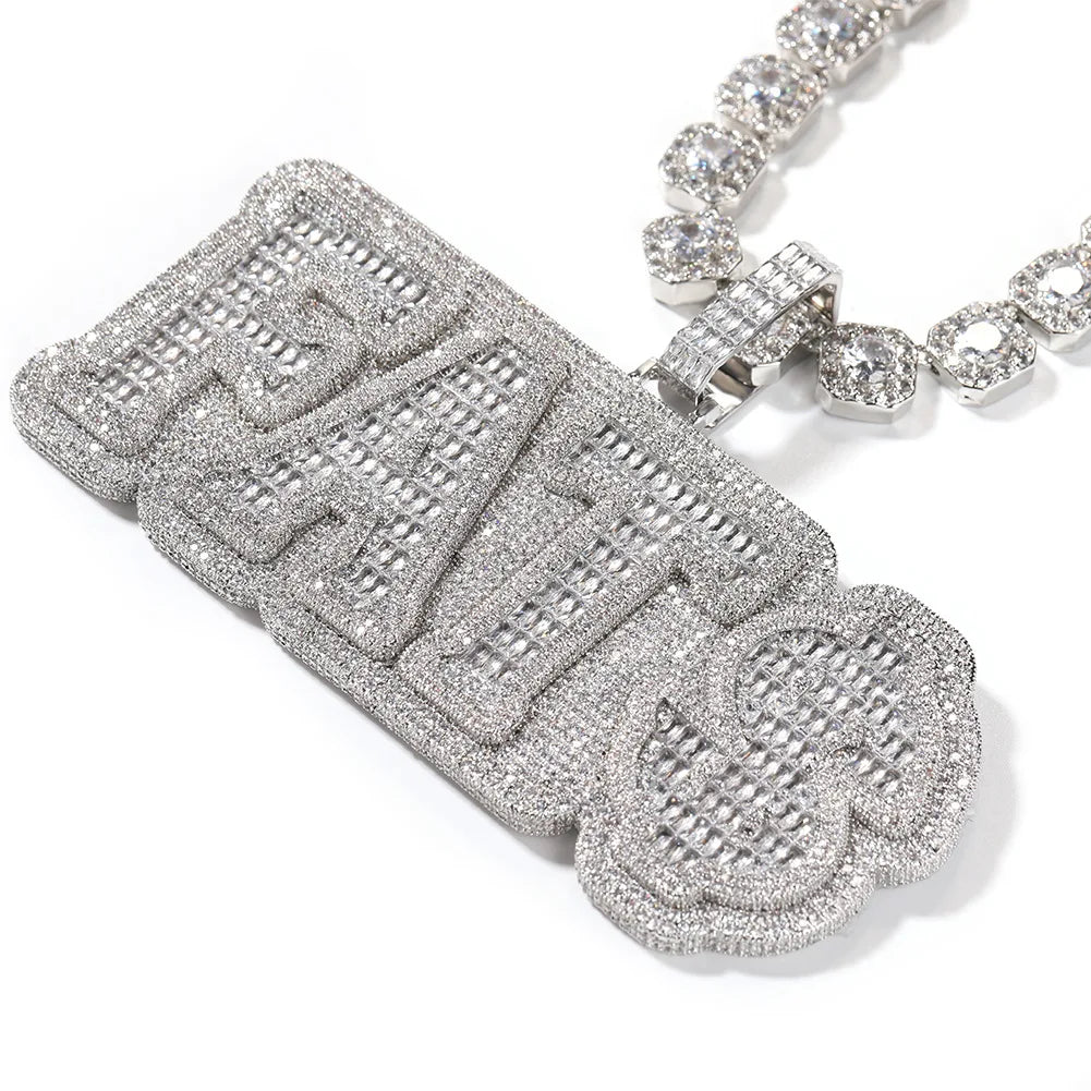 2023 New Hip Hop Custom Jewelry Name Pendant Necklace Iced Out Full Diamond CZ Custom Letters Logo Pendant for Men Women