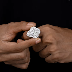 Ice Stone Iced Out Pear Cut Moissanite Ring