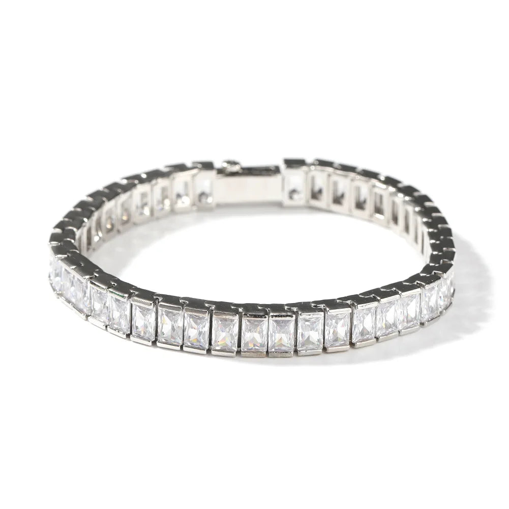 Ice Stone 8mm Square Diamond Tennis Bracelet