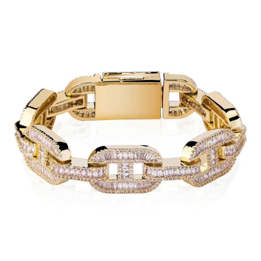 Ice Stone 14mm Coffee Beans Bling Bracelet