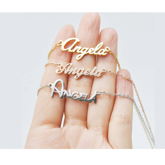 Custom name necklace jewelry name bracelet anklet personalized with name for woman girls mother