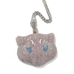 Top Icy Hip Hop Jewelry Iced Out Full Diamond Cute Monster Pendant 3A CZ Gold Plated Comic Necklace Nice Gift