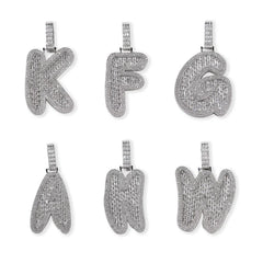 Hip Hop Iced Out Full Diamond Letter Pendant Necklace Fashion Style Custom Single Initial Alphabet Letters Pendant for Men Women