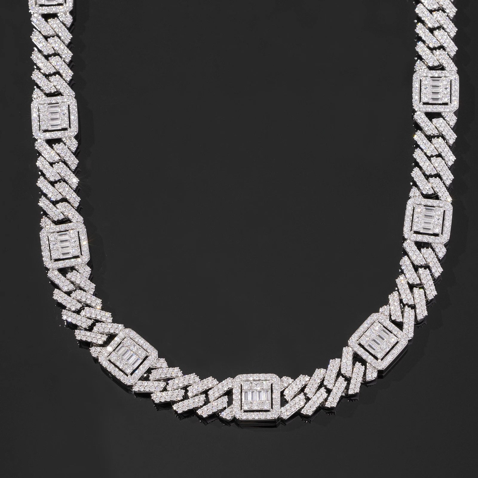 Top Icy 18mm Iced Out Unique Design Cuban Link Chain Box Clasp Luxury Man Hip Hop Necklace Bling Miami Cuban Bracelet