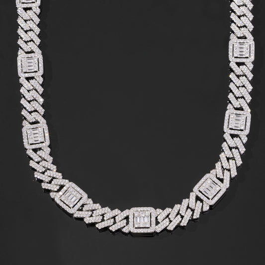 Top Icy 18mm Iced Out Unique Design Cuban Link Chain Box Clasp Luxury Man Hip Hop Necklace Bling Miami Cuban Bracelet
