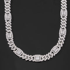 Top Icy 18mm Iced Out Unique Design Cuban Link Chain Box Clasp Luxury Man Hip Hop Necklace Bling Miami Cuban Bracelet
