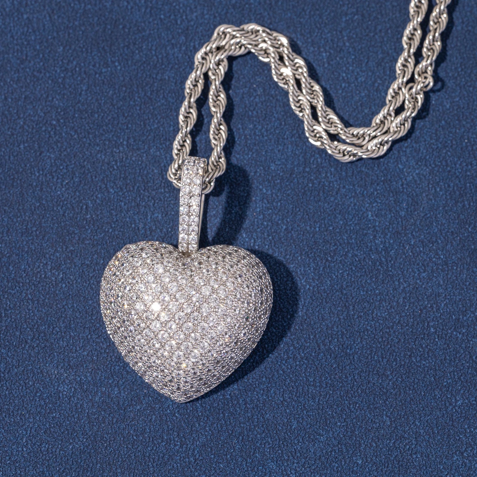 Top Icy Multicolor Heart Pendant Iced Out Diamond Fashion Jewelry Necklaces 18K Gold Plated Women Jewelry