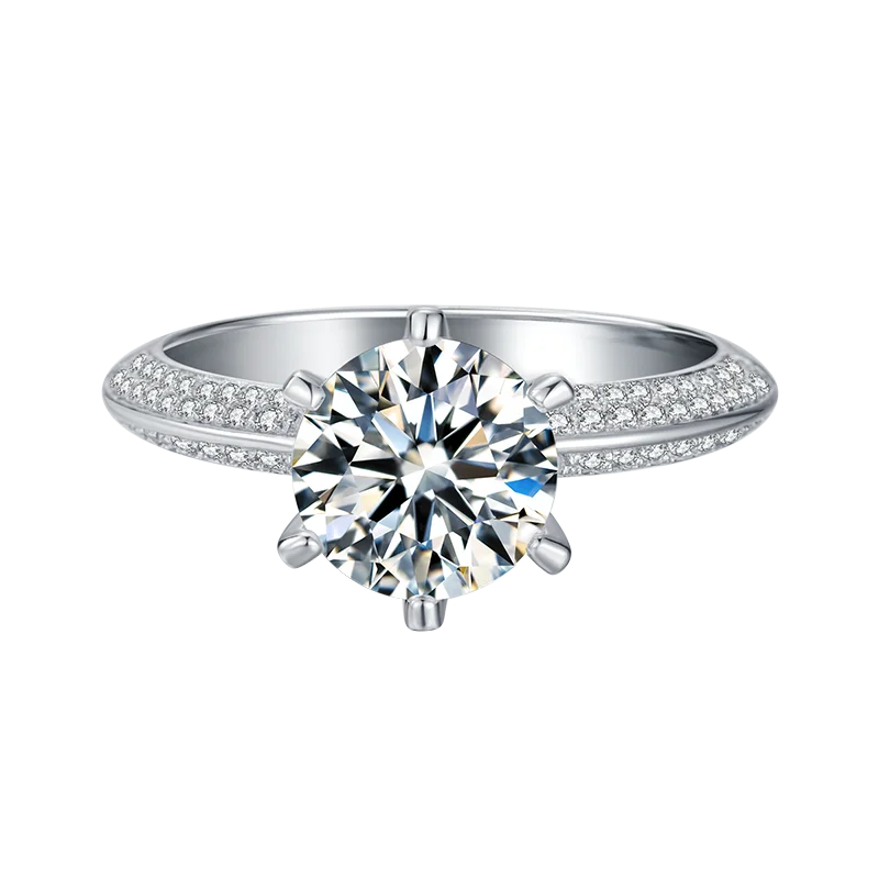 Wholesale Jewelry 3.0 Ct Moissanite Woman Quality Wedding Gift Engagement Ring Sterling Silver