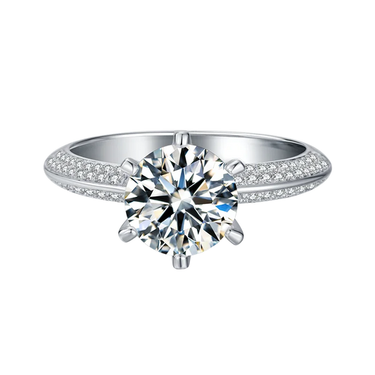 Wholesale Jewelry 3.0 Ct Moissanite Woman Quality Wedding Gift Engagement Ring Sterling Silver