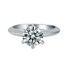 Wholesale Jewelry 3.0 Ct Moissanite Woman Quality Wedding Gift Engagement Ring Sterling Silver