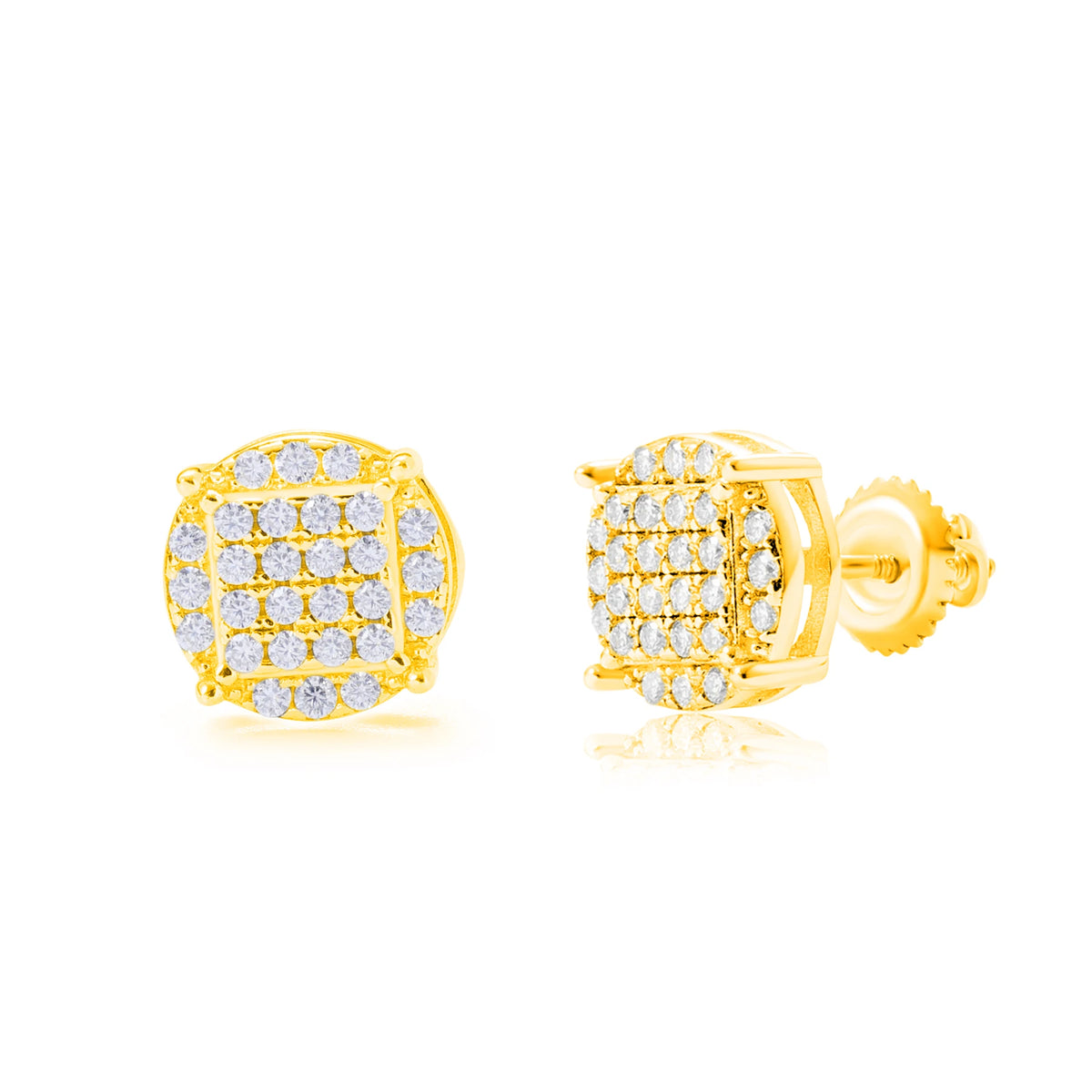 Luxury Stud Earrings Gold Plated 925 Sterling Silver VVS Moissanite Diamond Earrings With GRA Certificate Pass Diamond Tester