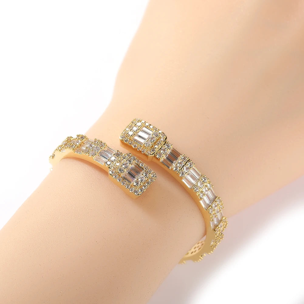Ice Stone Safety Clasp CZ Mixed Paved Bracelet