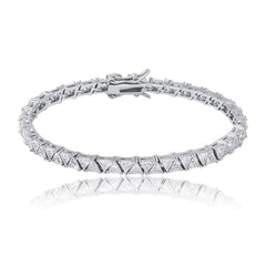 Ice Stone 5mm Triangular Tennis Chain Bracelet