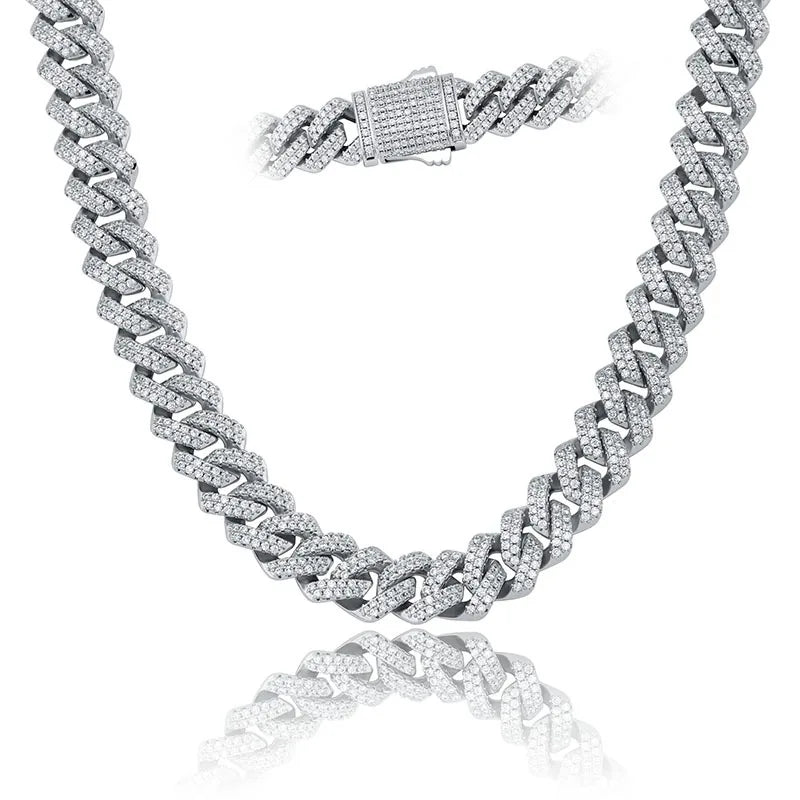 Top Icy 18k Gold/Silver Plated CZ Iced Out Cuban Chain Link Bracelet Hip Hop Jewelry Necklace Cuban Link Chain
