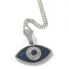Mixed Color Evil Eyes Pendant Necklace Hip Hop Personality Brass Zircon Unisex Fashion Pendant Evil Eyes Charm