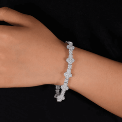 Ice Stone VVS Moissanite Cross Star Bracelet Silver