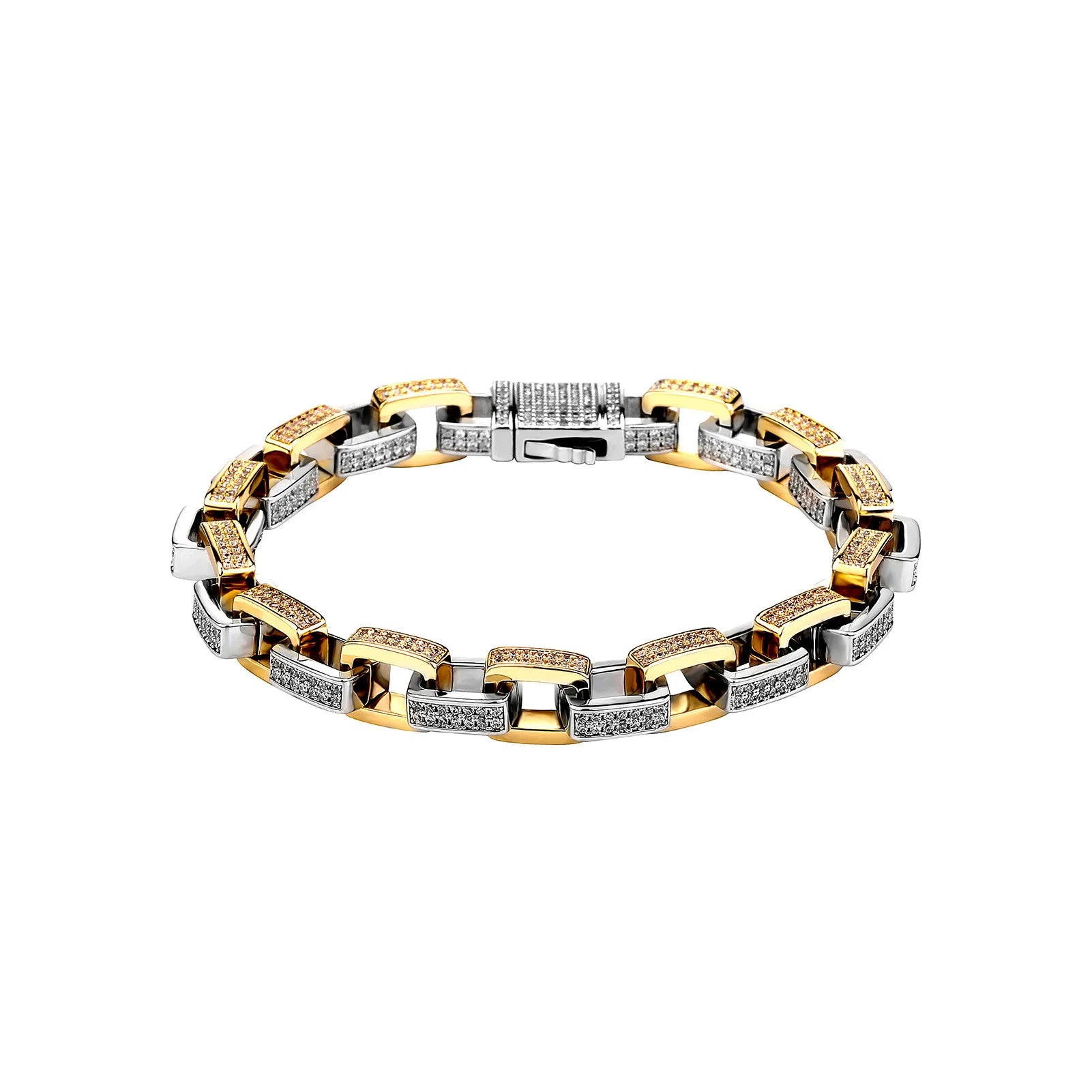 Ice Stone 9mm Mixed Color Cuban Bracelet