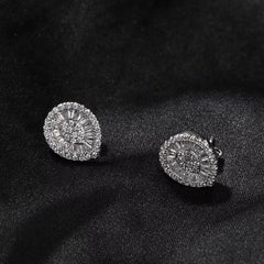 Ice Stone 18K Gold Plated Water Drop CZ Stud Earrings