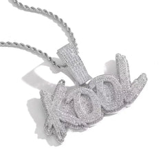 Hip Hip Custom Pendant Iced Out Name Necklace Big Size Double Layer Cubic Zircon Personalized Letter Initial Necklace Jewelry