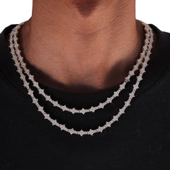 Ice Stone Iced Out VVS D Moissanite Honeycomb Necklace and Bracelet Set