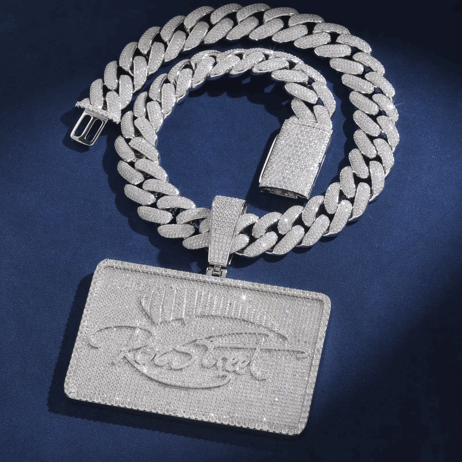 Ice Stone Iced Out Moissanite Initial Necklace