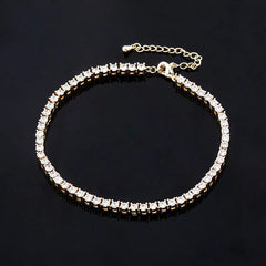 Ice Stone Summer Gold Plated Crystal Bling Ankle Chain