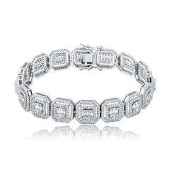 Ice Stone Square Diamond Tennis Chain Bracelet
