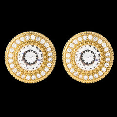 Ice Stone 18K Gold Rose Lantern Stud Earrings Valentine Gift