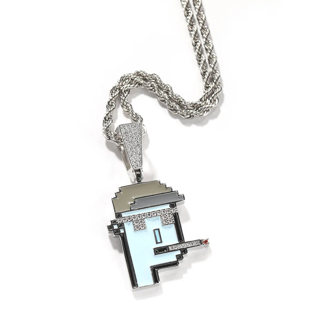 2022 INS hot iced out NFT pendant necklace metaverse Elements NFT design hip hop pendant necklace fashion jewelry