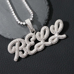 VVS D Moissanite Custom Pendant Necklace 925 Sterling Silver Moissanite Personalized Unique Design Name Letters Necklace