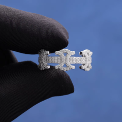 Ice Stone Luxury Hip Hop Moissanite Silver Ring