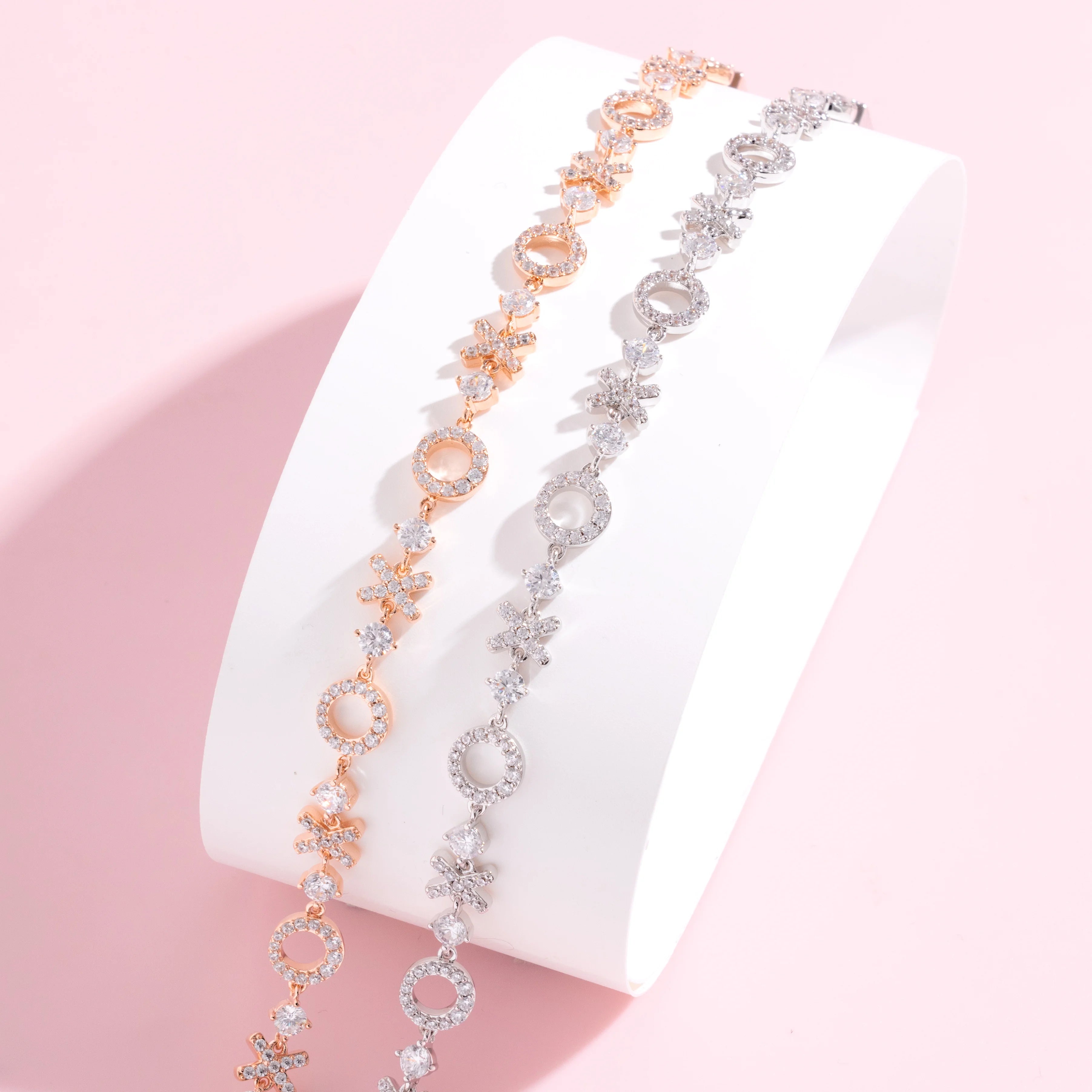 VVS D  Moissanite Bracelet Iced Out 925 Silver 7mm XO Tennis Bracelet Fashion Women Men Unisex Hip Hop Jewelry