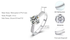 Ice Stone 1ct GRA Certified Moissanite Engagement Ring