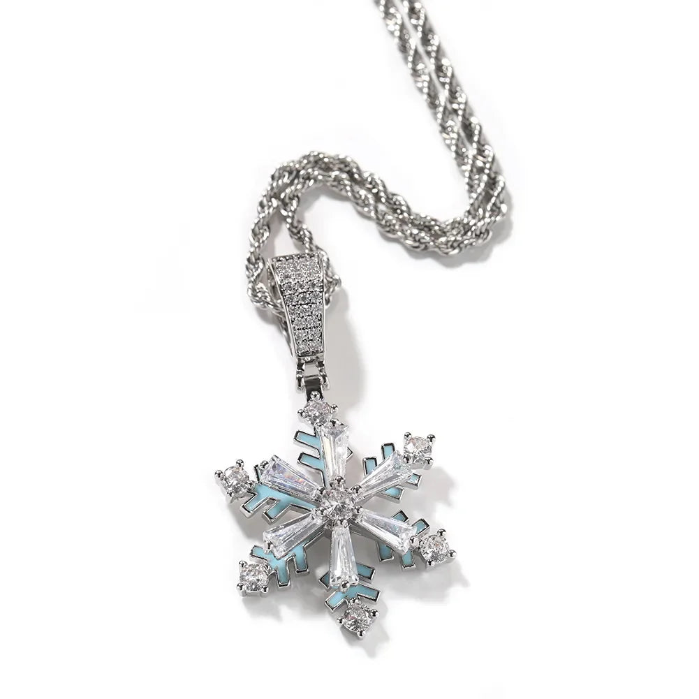 Luminous Snow Pendant Winter Collection Twinkle Snowflake Necklace Fashion Bling Jewelry