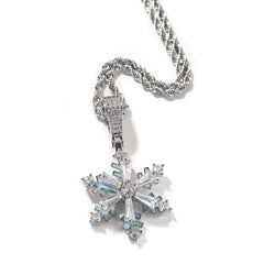 Luminous Snow Pendant Winter Collection Twinkle Snowflake Necklace Fashion Bling Jewelry