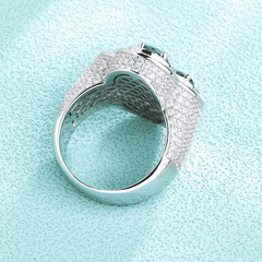 Ice Stone Enamel Moissanite Four Leaf Clover Ring