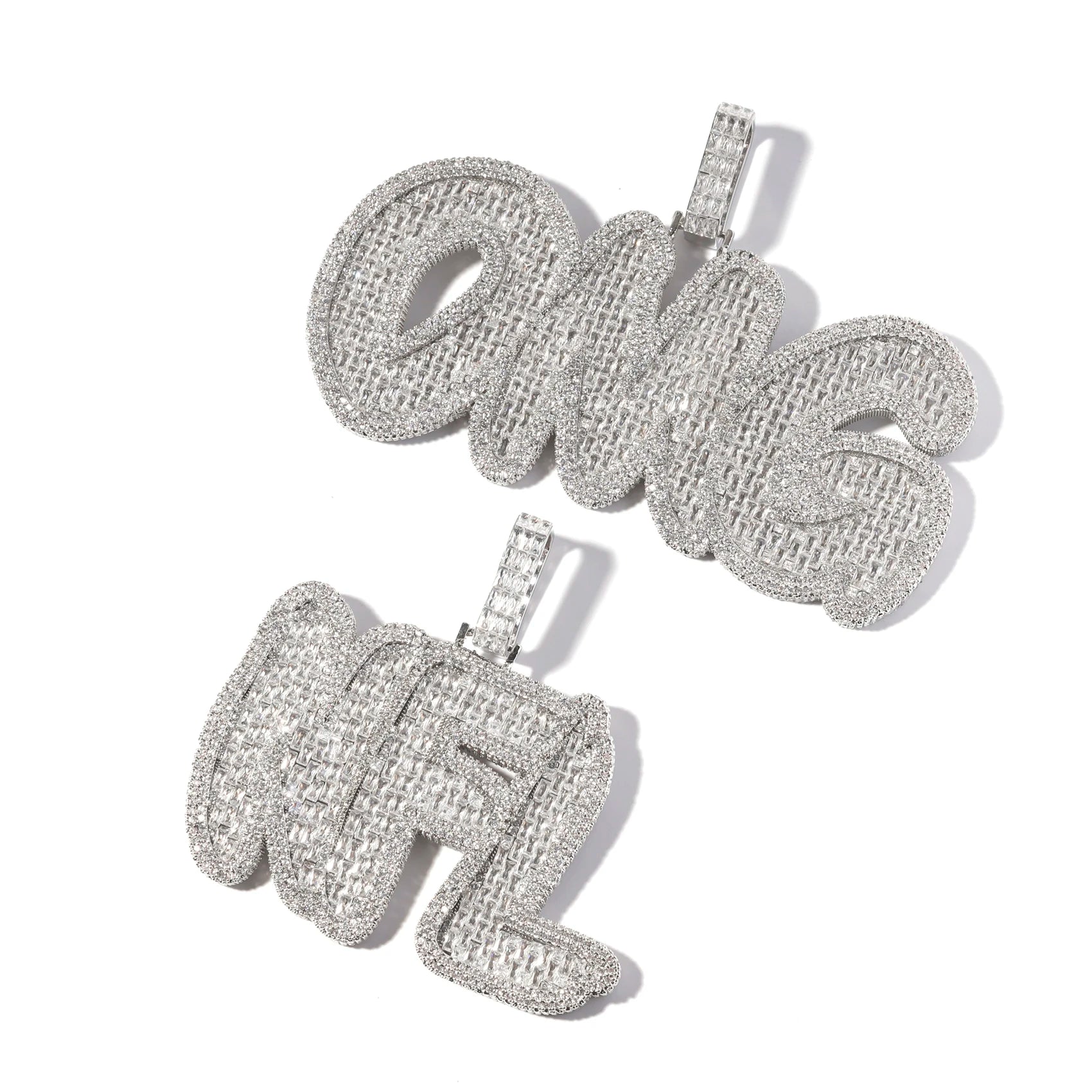 Hip Hop Jewelry Mens Iced Out Custom Letter Pendant Necklaces Luxury Custom Name Necklace Cuban Link Chain