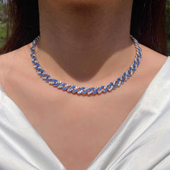 Ice Stone New Arrival 8mm Pink Cuban Link CZ Necklace