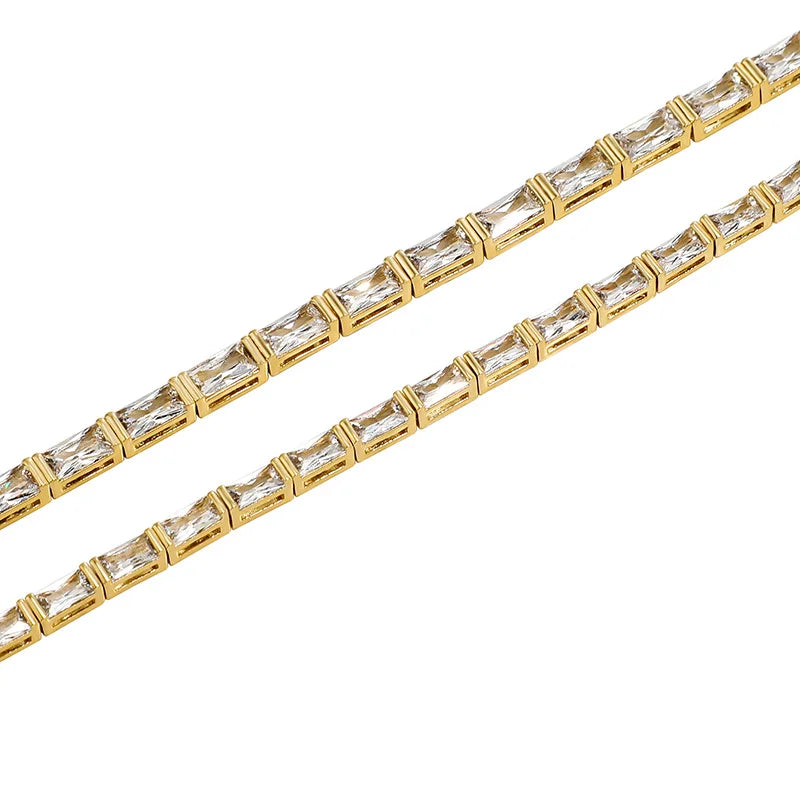 Top Icy 3mm 5mm Tennis Bracelet Gold Plated Prong Pave AAA Cubic Zircon Spring Clasp Iced Out Hip hop Tennis Bracelet